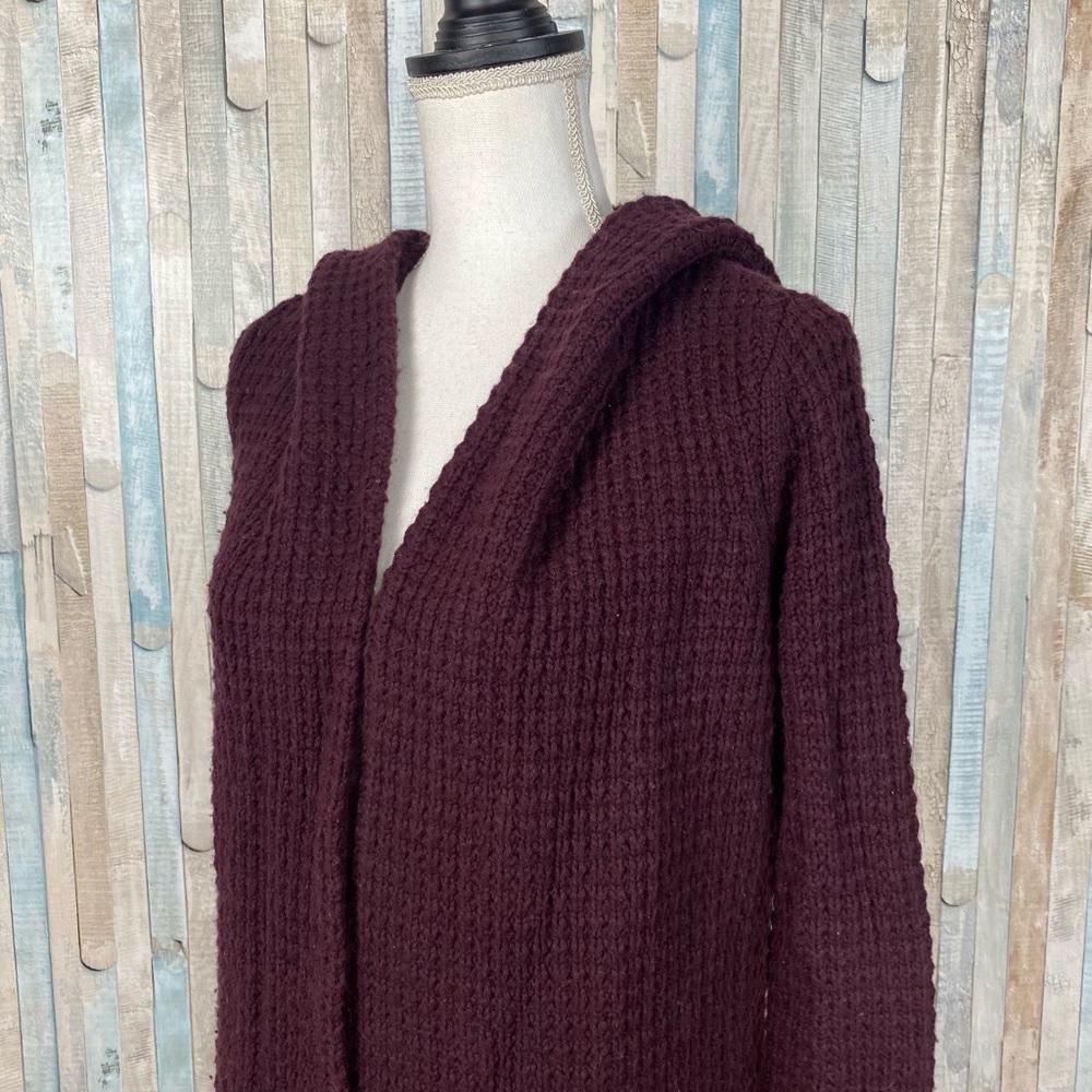 Vince XS Wool Cashmere Waffle Knit Sofia Hooded Cardigan Duster Sweater $550 - Picture 3 of 9